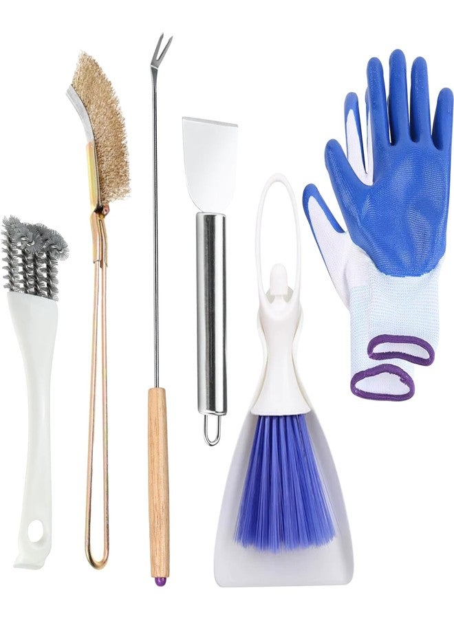 Delllala 6pcs Set Bird Cage Cleaner Kit - Stainless Steel Poop Remover & Scraper Tool- Essential Bird Cage Accessories for Parakeet Items & Small Animal Cage Cleaning - Image 1