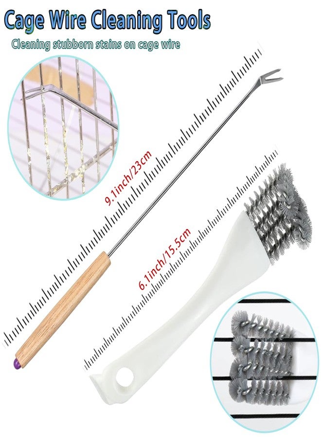 Delllala 6pcs Set Bird Cage Cleaner Kit - Stainless Steel Poop Remover & Scraper Tool- Essential Bird Cage Accessories for Parakeet Items & Small Animal Cage Cleaning - Image 2