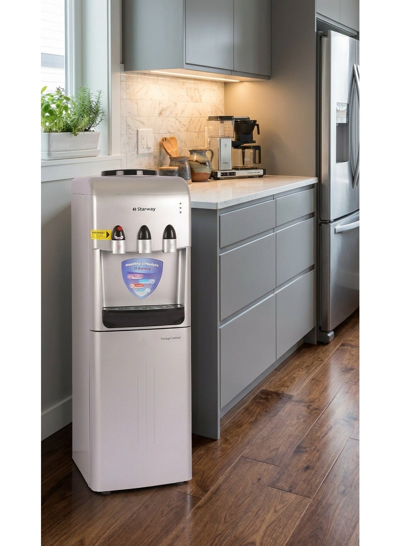 Starway Floor Standing 3 Lt  Top Loading Water Dispenser | 3 Temperature Settings from Hot, and Cold Water, High-Efficiency Compressor Cooling System with Child Safety Lock, - Image 3