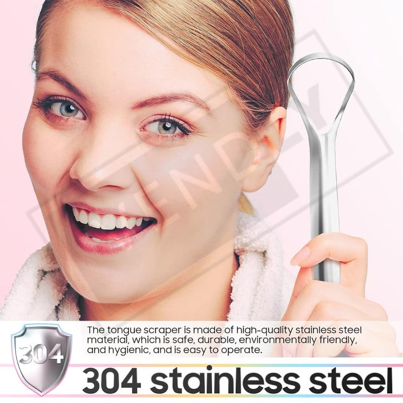 VENDLY Tongue Cleaner 2-Pack -100% Stainless Steel, BPA-Free, Medical Grade Scraper for Bad Breath | Oral Hygiene | Comfortable & Flexible Handle | Easy & Safe to Use - Image 4