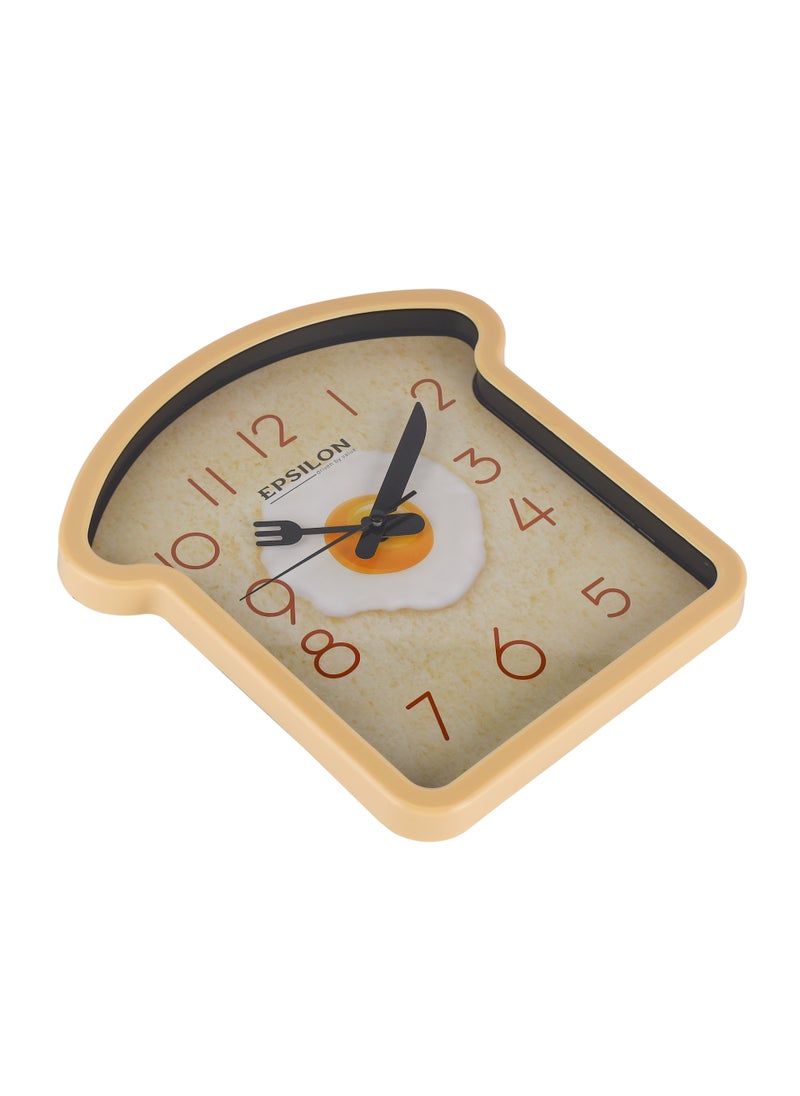 Epsilon Wall Clock- EPSWC1560 Kitchen Themed, Toast Shaped, Wall-Mounted, 1*AA Battery Operated and Durable Plastic Case and Glass Lens, Attractive Design, Silent Operation/ Ideal for Home  - Image 2