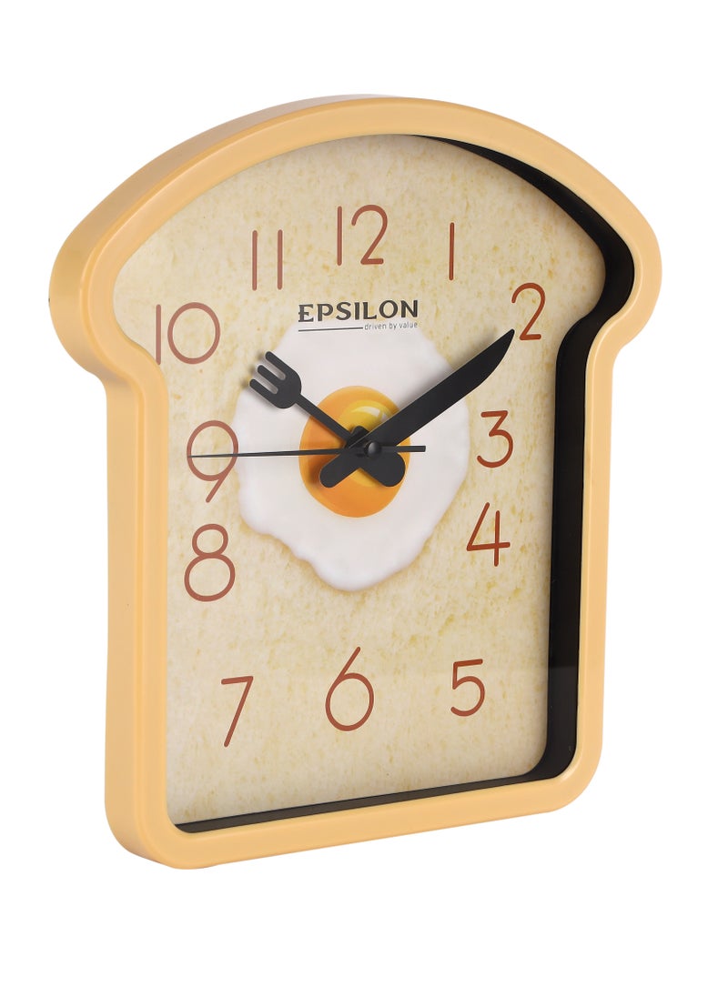 Epsilon Wall Clock- EPSWC1560 Kitchen Themed, Toast Shaped, Wall-Mounted, 1*AA Battery Operated and Durable Plastic Case and Glass Lens, Attractive Design, Silent Operation/ Ideal for Home  - Image 4