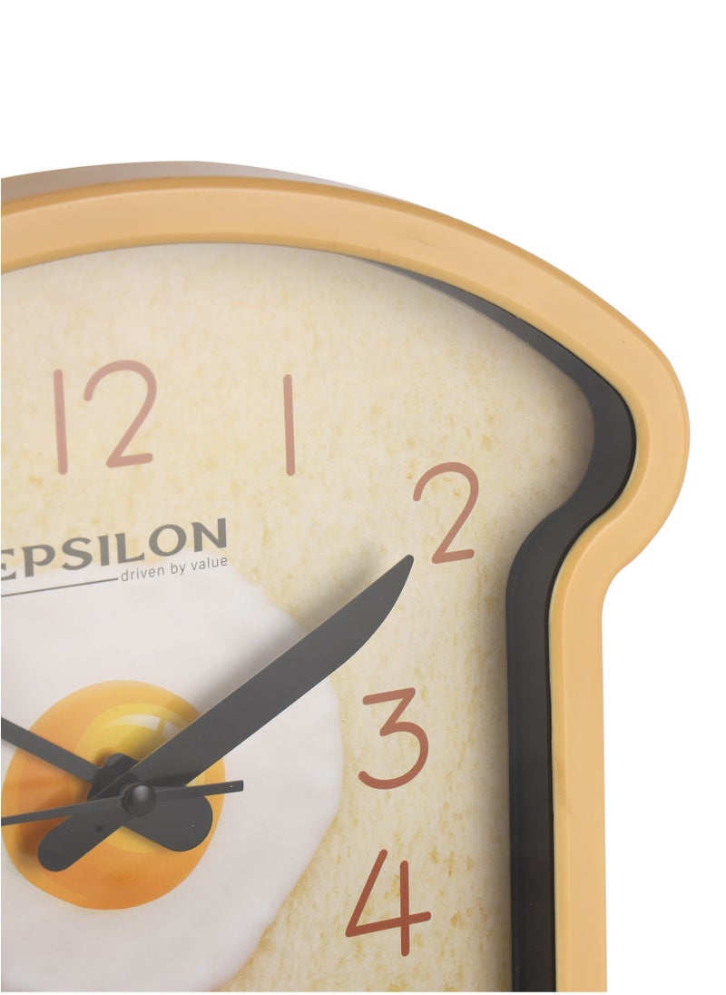 Epsilon Wall Clock- EPSWC1560 Kitchen Themed, Toast Shaped, Wall-Mounted, 1*AA Battery Operated and Durable Plastic Case and Glass Lens, Attractive Design, Silent Operation/ Ideal for Home  - Image 5