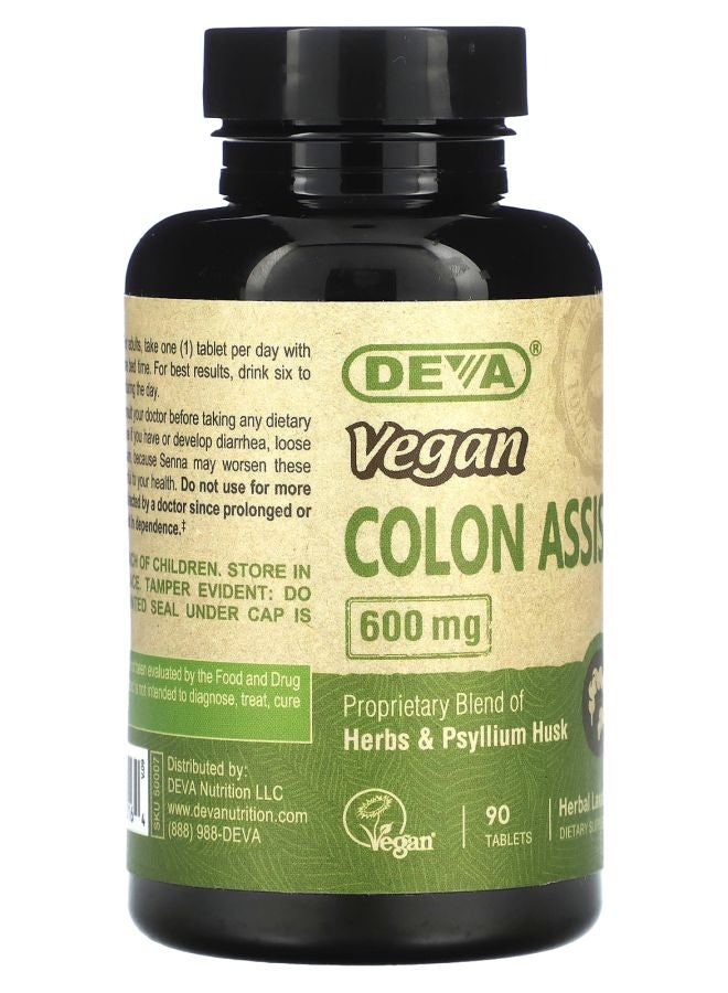 Deva Vegan Colon Assist 600 mg  90 Tablets - Image 2