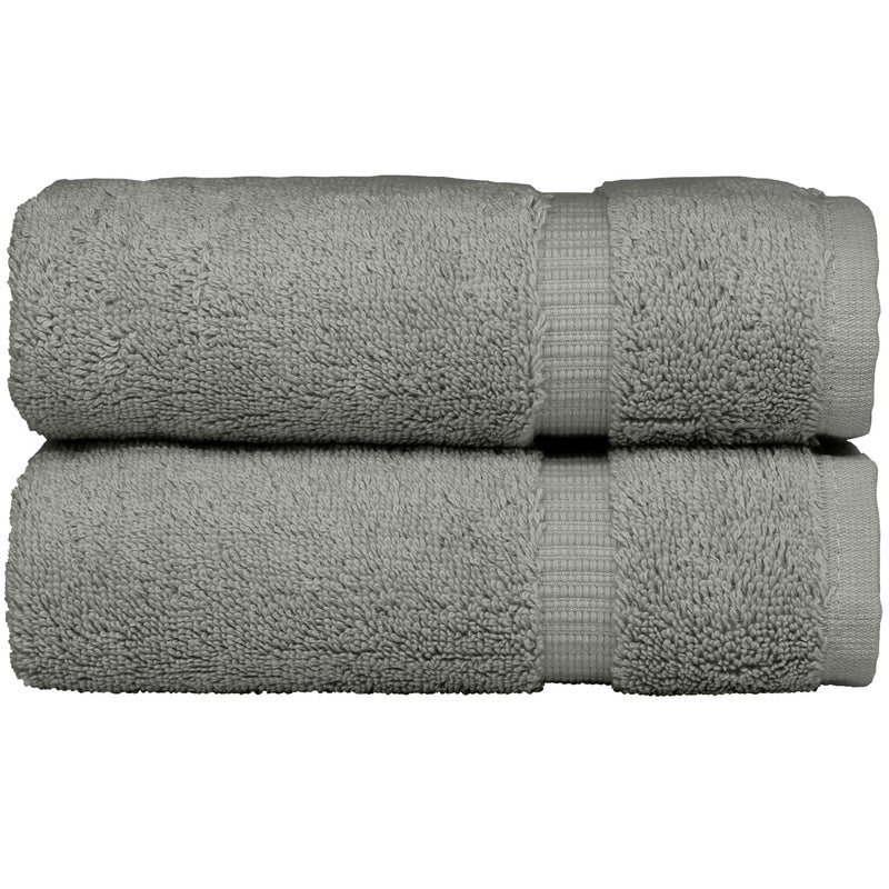 BC BARE COTTON Monogrammed Hand Towel  Personalized Gift  Set of 2- Black Block Letter Embroidered Towel - Extra Absorbent 100% Turkish Cotton - Soft Terry Finish - Initial G Gray - Image 4