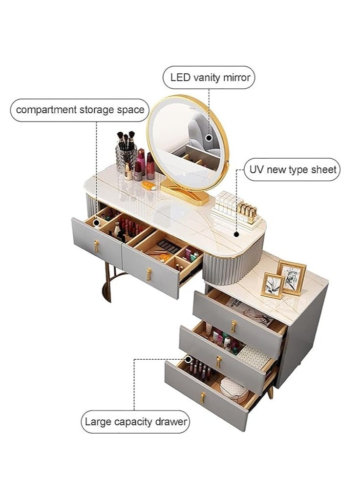 Cool Baby - Makeup Vanity Set with Drawers Removable 3 Drawer Dressing Table with Dressing Table Upholstered Chair - Image 1