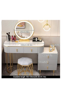 Makeup Vanity Set with Drawers Removable 3 Drawer Dressing Table with Dressing Table Upholstered Chair
