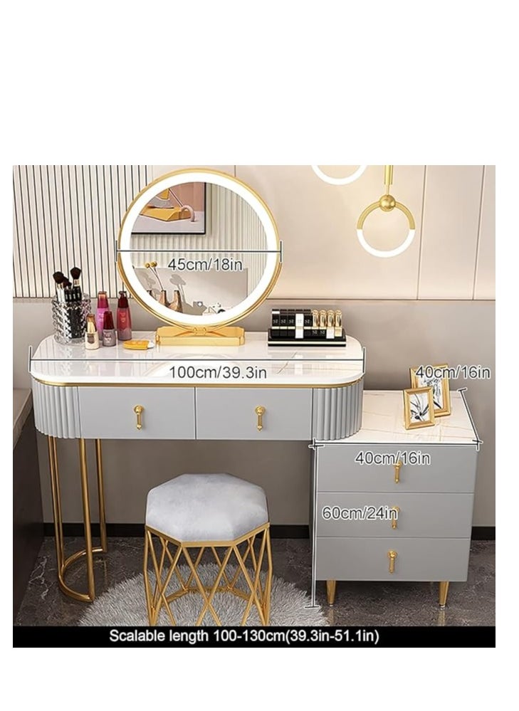 Cool Baby - Makeup Vanity Set with Drawers Removable 3 Drawer Dressing Table with Dressing Table Upholstered Chair - Image 1
