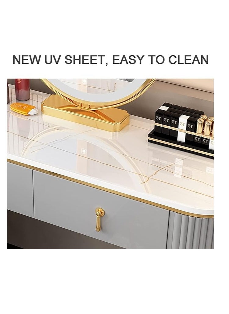 Cool Baby - Makeup Vanity Set with Drawers Removable 3 Drawer Dressing Table with Dressing Table Upholstered Chair - Image 1