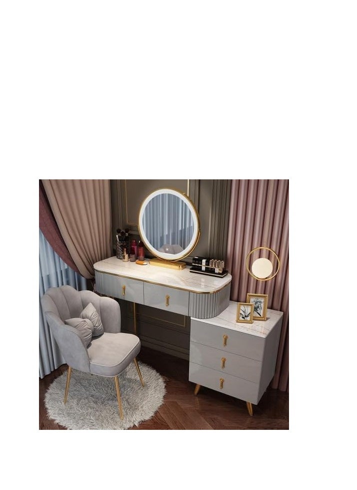 Cool Baby - Makeup Vanity Set with Drawers Removable 3 Drawer Dressing Table with Dressing Table Upholstered Chair - Image 1