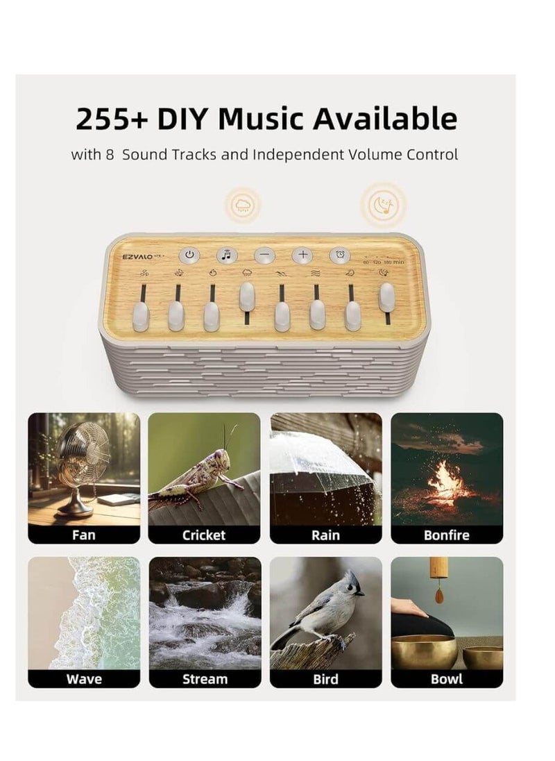 EZVALO - Ezvalo Sound Machine Bluetooth Speaker with 255+ Mixing OptionsNight Light Sleep Timer - Image 1