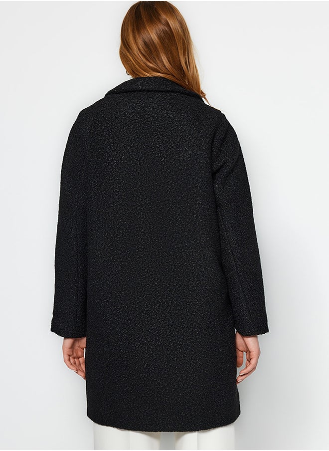 trendyol - Black Midi Boucle Coat TWOAW24KB00089 - Image 1