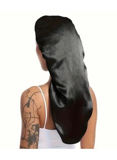 Goolsky 1pc Long Silky Sleep Bonnet For Straight Curly Hair, Extra Large Hair Bonnets For Dreadlock And Braids, Satin Sleeping Caps Night Cap For Women - Bathroom Accessories  - Image 1