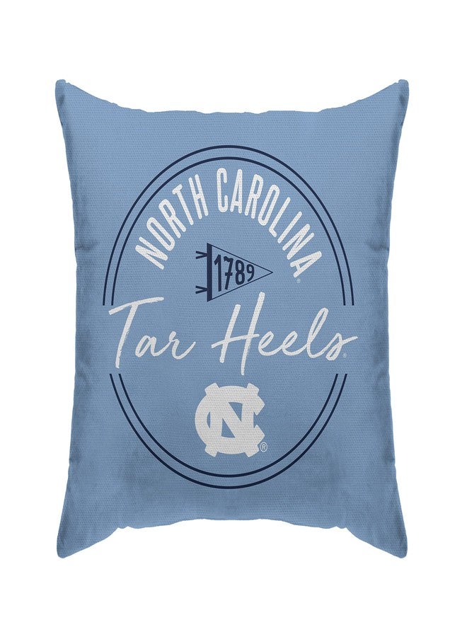Proformance Home Officially Licensed NCAA North Carolina Tar Heels Script Circle Duck Cloth Throw Pillow Cover, Team Color, 18" x 18" (NCAASC18-24UNC)