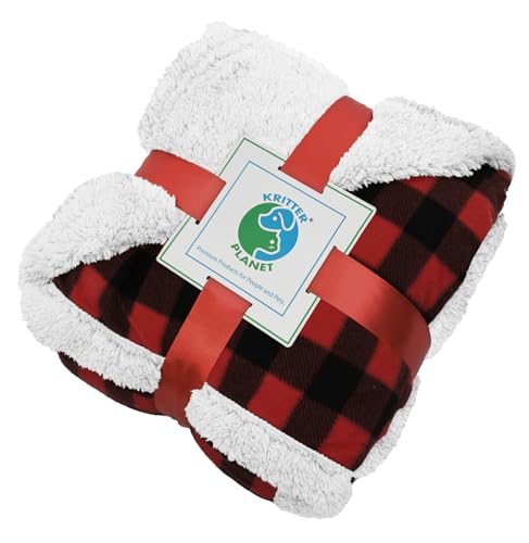 Kritter Planet Waterproof Pet Blanket for Bed, Reversible Sherpa Fleece Protector Couch Cover for Pets, Liquid Proof Furniture Protector for Medium Large Dogs - Image 5