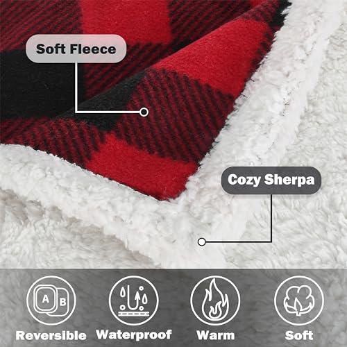 Kritter Planet Waterproof Pet Blanket for Bed, Reversible Sherpa Fleece Protector Couch Cover for Pets, Liquid Proof Furniture Protector for Medium Large Dogs - Image 4