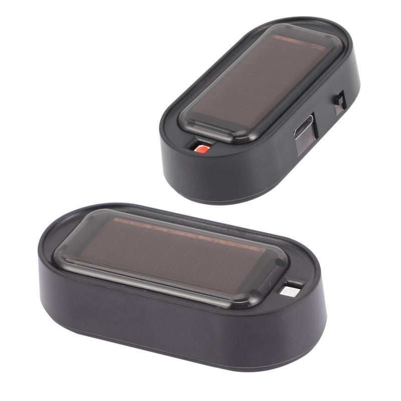 سيارة تعمل بالطاقة الشمسية لمكافحة السرقة تحذير ضوء LED وامض مع شحن USB سهلة التركيب - Image 2