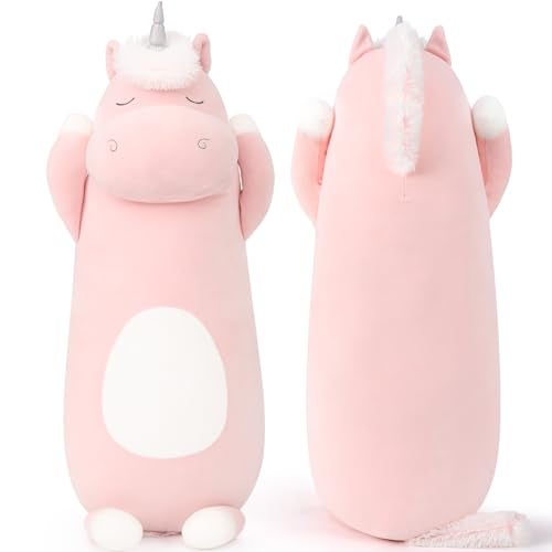 MorisMos Big Unicorn Body Pillow 362 Plush Unicorn Stuffed Animal Super Soft Hugging Pillow for Girl Kid Giant Stuffed Animal Plush Pillow for Christmas Birthday Valentines GiftPink - Image 1