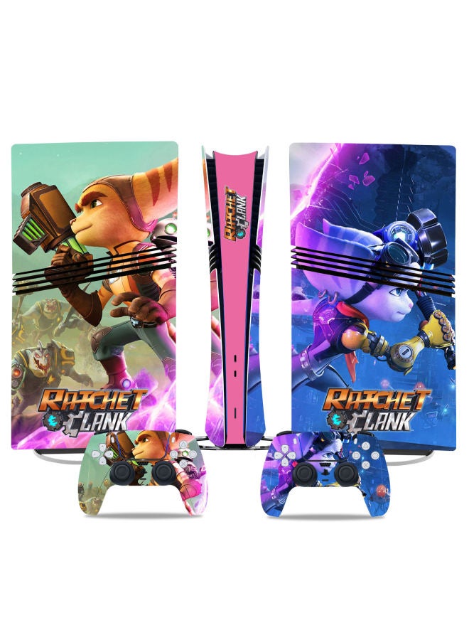 Chivalrous PS5 Pro Game Machine Color Stickers Color Film Body P5 Sticker Skin Sticker Ratchet-Color:TN-P5PDigital-1550 - Image 3
