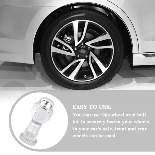 Salior 2 Set Wheel Stud Bolt Kit,M12x1.5 Wheel Bolts & Wheel Lug Nuts OEM#52950-14140,52950-M1000 for Front/Rear Wheel,Compatible with Hyundai Santa Fe Sonata,Kia Rio Sportage - Image 5