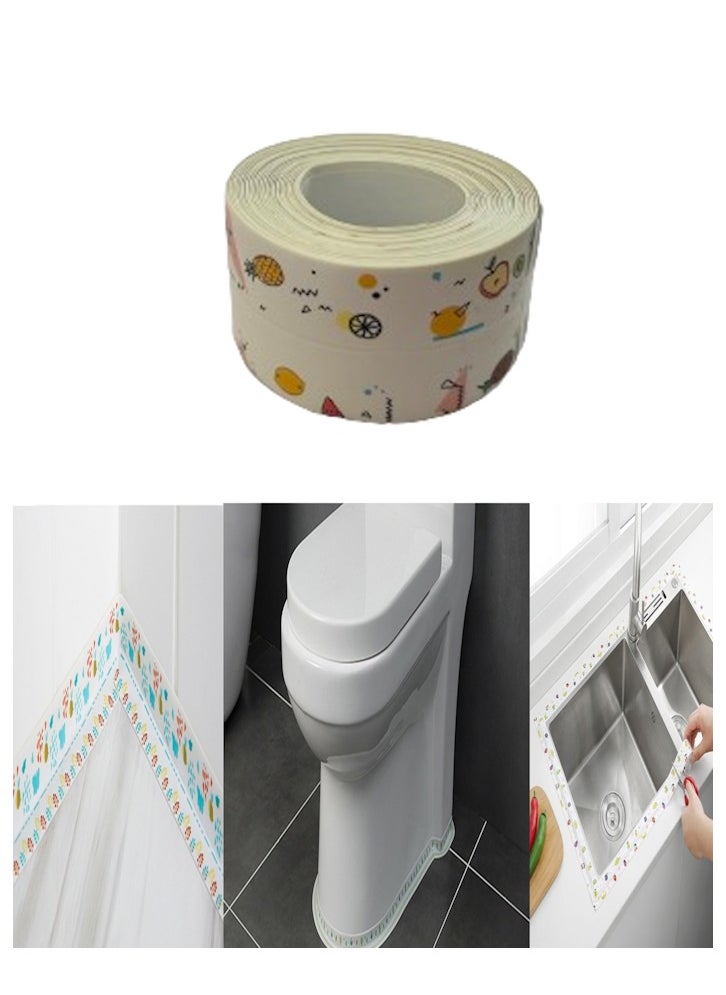 JOLLITY LLC Waterproof & Adhesive Caulk Strip Flexible Self Tape for Kitchen Bathroom Bathtub Toilet Wall Floor Tile Sealer Moisture Mold Protector 1 Roll  - Image 1
