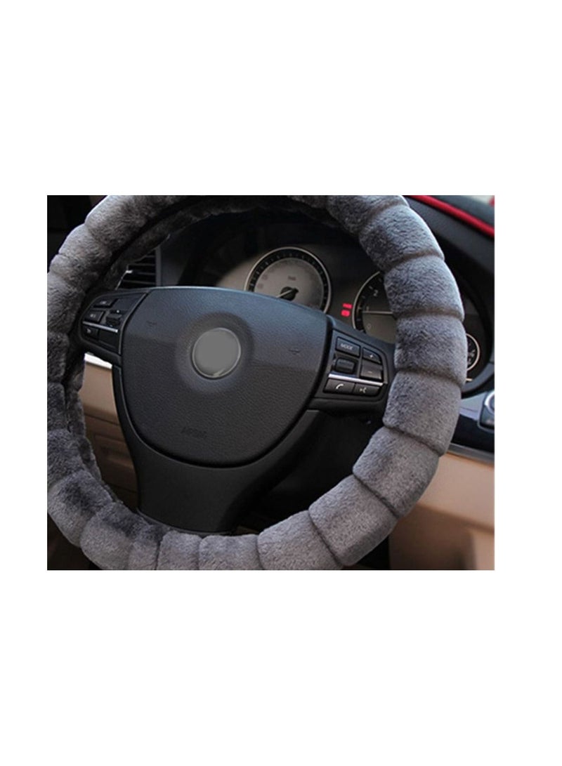 رويال Luxury Steering Wheel Cover 15"Inch (DYT-6006 Grey) Grey Color - Image 2