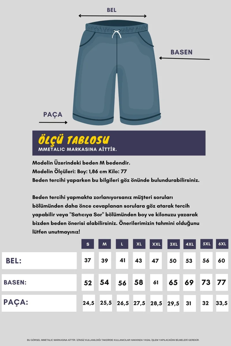 mmetalic Men's Gray Shorts - Side Pockets Elastic Waist Regular Fit Relaxed Cut