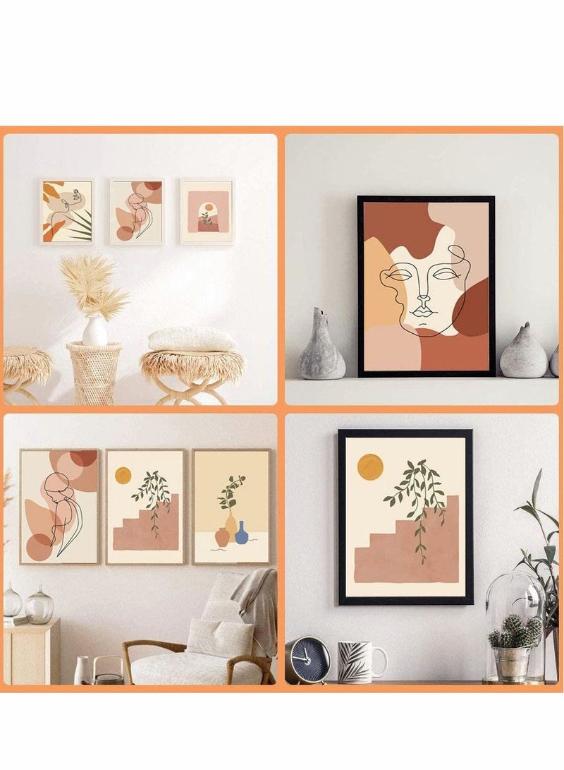 Excefore 6 Pcs Abstract Line Art Poster, Minimalist Wall Art Prints Modern Aesthetic Room Decor Woman Face Drawing Posters Geometric Drawing Poster for Bedroom Office Home Decor(11.8"x8.27", unframed) - Image 2