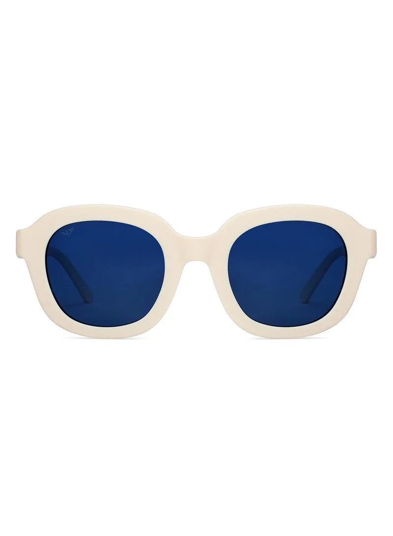 فينسينت تشيس Vincent Chase By Lenskart | Blue Full Rim Round | Branded Latest and Stylish Sunglasses | Polarized and 100% UV Protected | For Men & Women | Small | VC S14844