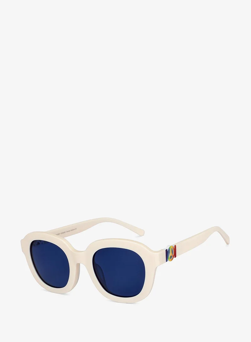 Vincent Chase Vincent Chase By Lenskart | Blue Full Rim Round | Branded Latest and Stylish Sunglasses | Polarized and 100% UV Protected | For Men & Women | Small | VC S14844
