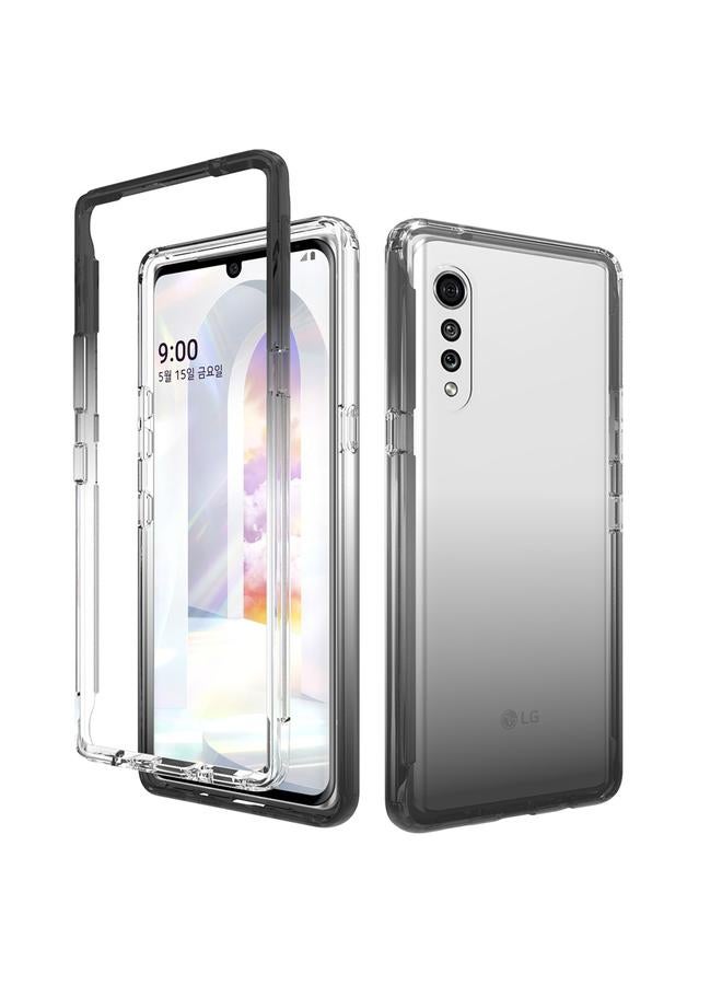 The Bros Case For LG Velvet Shockproof High Transparency Two-color Gradual Change PC+TPU Candy Colors Phone Protective Case