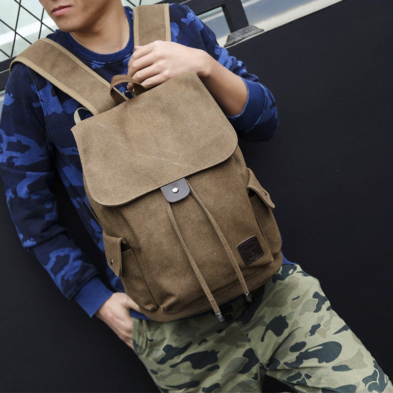 Fashion Trendy Backpack Unisex Casual Canvas Travel Backpack Senior High School College Student Schoolbag Fm9116 - Image 2