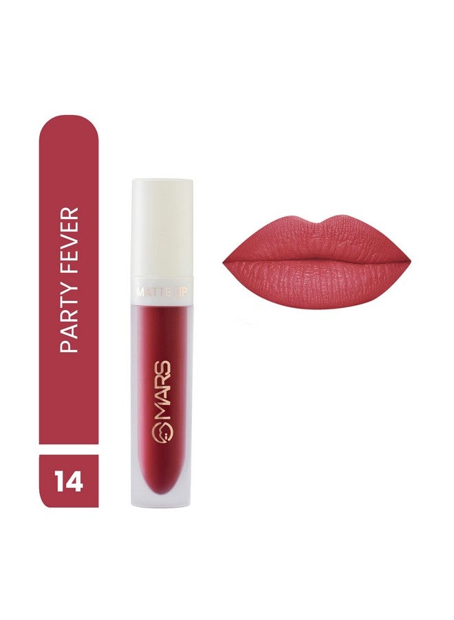Mars Matte Liquid Lip Color | Long Lasting | Non-Transfer & Waterproof Lipstick For Women (4.5 Ml) (14- Party Fever) - Image 1