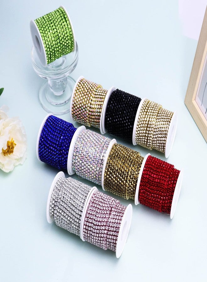 Dowarm 10 Yards 4MM Crystal Rhinestone Chain Trim for Sewing Crocs Shoes, SS16 Rhinestone Chain for Craft Cups Jewelry Wedding Bouquet DIY Decoration, Sewing Close Chain Trim, Silver - Image 5