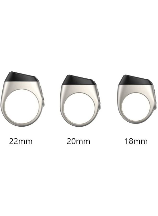 iQIBLA Smart Tasbih Zikr Ring New 2022 alloy only 11.7g 22 MM SILVER With Charging Box  - Image 2