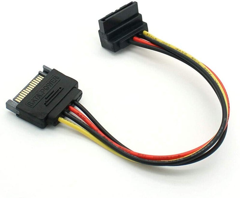 CABLESETC SATA Power Cable 15 Pin Male to 15 Pin Female 90 Degrees Bend Downward (15M-15F90) - Image 5
