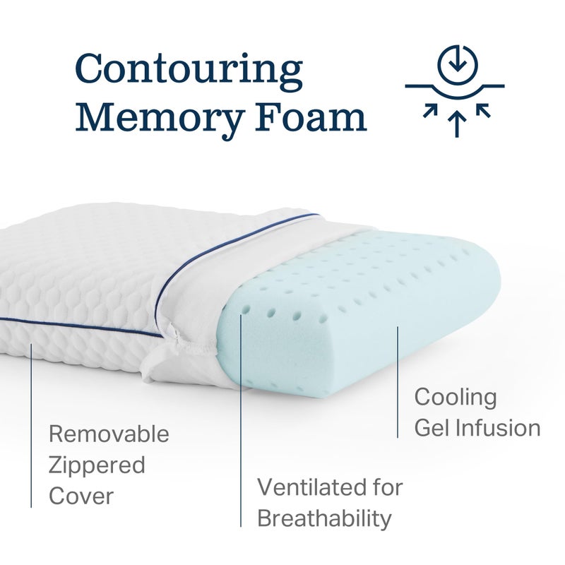 Weekender Gel Memory Foam Camping Pillow - Travel Essentials & Must Haves - Camping Gear & Accessories - Contouring Neck Support - Small Size Compatible for Car, Airplane, and Beach - 1 Pack - Image 4