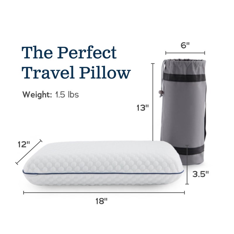Weekender Gel Memory Foam Camping Pillow - Travel Essentials & Must Haves - Camping Gear & Accessories - Contouring Neck Support - Small Size Compatible for Car, Airplane, and Beach - 1 Pack - Image 2