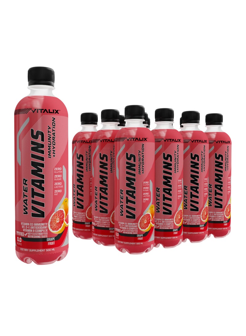 فيتاليكس فيتالكس مياه الفيتامينات مناعة + ترطيب بنكهة القريبفروت – 500 مل | مشروب مرطب غني بالفيتامينات | خالٍ من السكر، خالٍ من الدهون، خالٍ من الغلوتين - Image 1