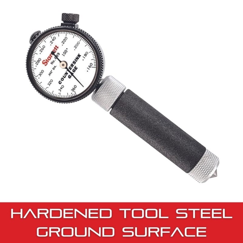 Starrett Inch Reading Dial Indicator Countersink Gage  for 100 Degree Countersinks  160360 Range 002 Graduations  6892Z - Image 4