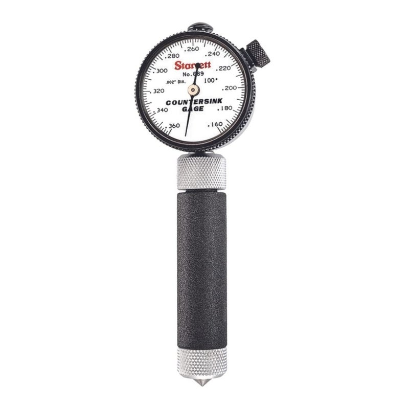 Starrett Inch Reading Dial Indicator Countersink Gage  for 100 Degree Countersinks  160360 Range 002 Graduations  6892Z - Image 1