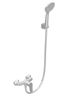 Bathroom Shower Mixer Tap Set, 3 Functions High-Pressure Shower Head with Shower Hose and Showerhead Fixture, 2 in 1 Hot and Cold Control Shower Faucet Kit
