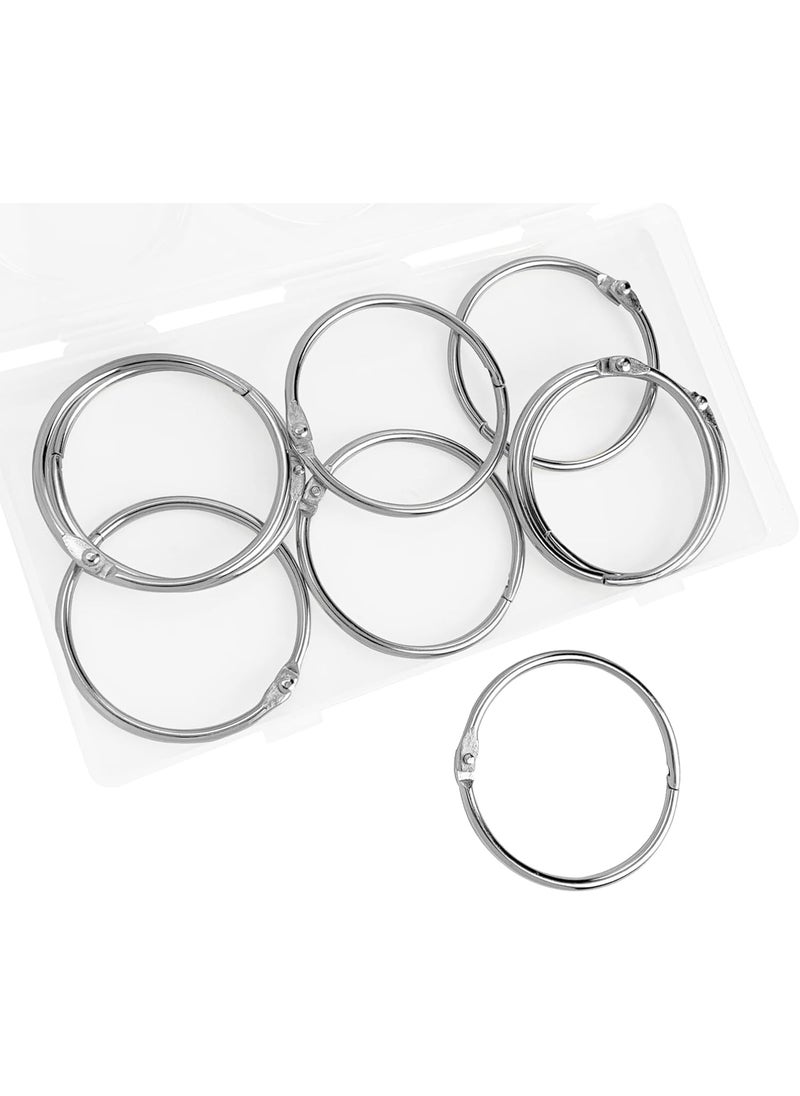 KTOJOY 2 Inch 9 Pack Loose Leaf Binder Rings Keychain Key and Metal Book Nickel Plated Steel BinderRingsSilver for School Home or Office  - Image 1