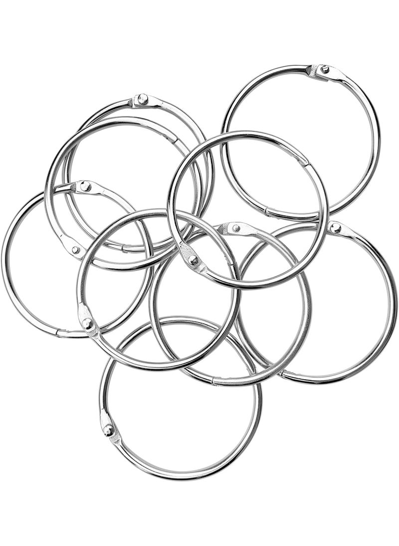 KTOJOY 2 Inch 9 Pack Loose Leaf Binder Rings Keychain Key and Metal Book Nickel Plated Steel BinderRingsSilver for School Home or Office  - Image 4
