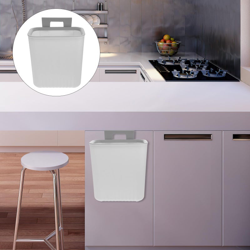 Wall Mounted Kitchen Trash Can White Plastic Press Ring For Cabinet Door Space Saving - Image 5