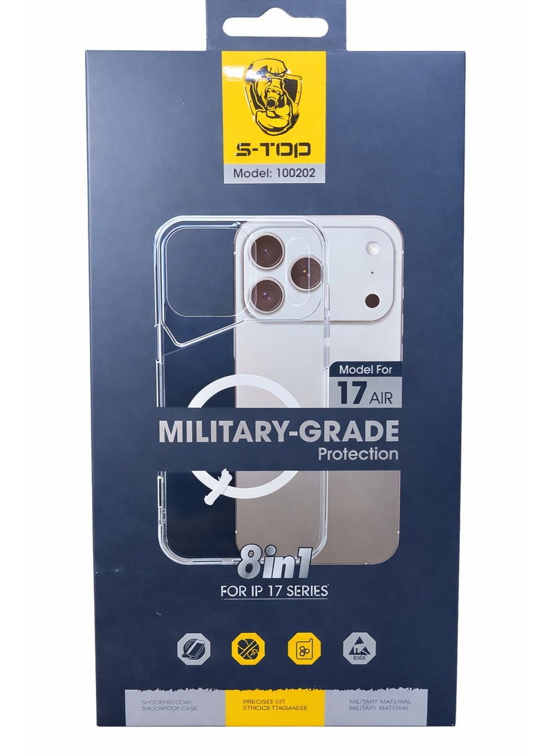 Phone Case Compatible With iPhone 17 Air Clear Case Military-Grade Protection 8-in-1 Shockproof Transparent Cover