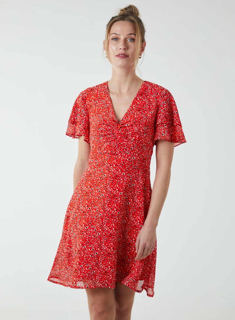 Blue Vanilla Knot Front Mini Dress