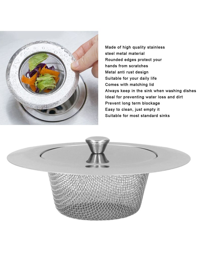 KASTWAVE 4pcs Sink Strainer Stainless Steel Kitchen Sink Drain Strainer Stainless Steel Filters with Lids for Daily Use in Kitchen Sinks - Image 5