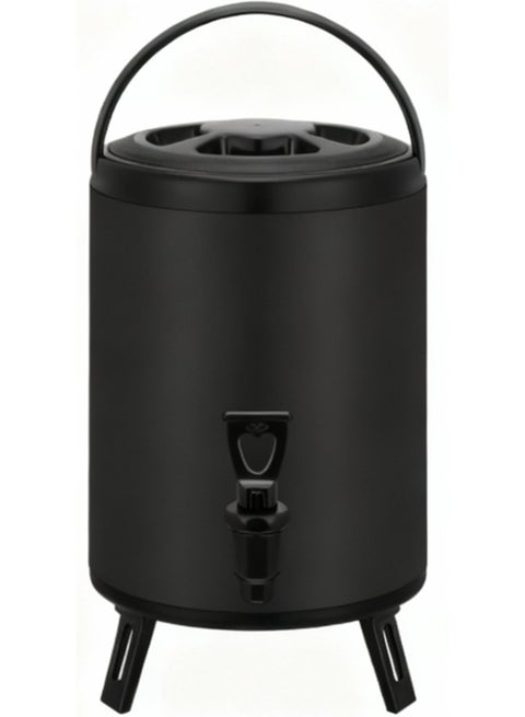 ✨10L Black Insulated Drink Dispenser✨ Stainless Steel Beverage Bucket for Saudi Family Gatherings & Commercial Use | 12H Hot/Cold | Drip-Free Tap