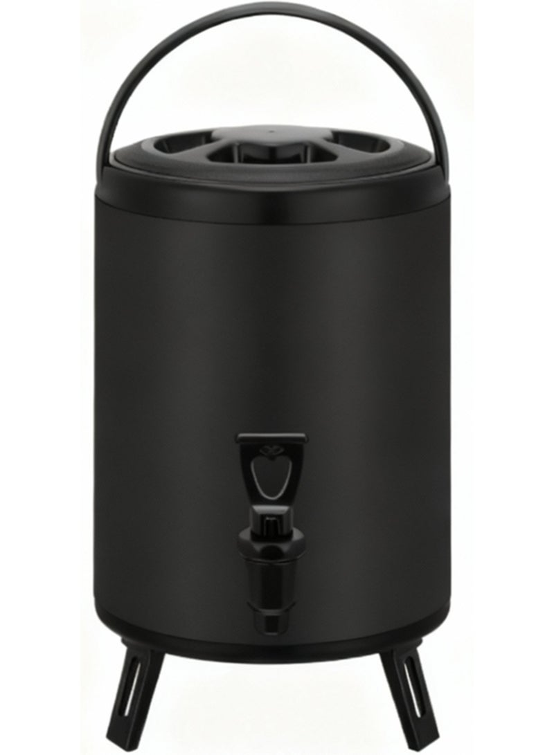 ✨10L Black Insulated Drink Dispenser✨ Stainless Steel Beverage Bucket for Saudi Family Gatherings & Commercial Use | 12H Hot/Cold | Drip-Free Tap - Image 1